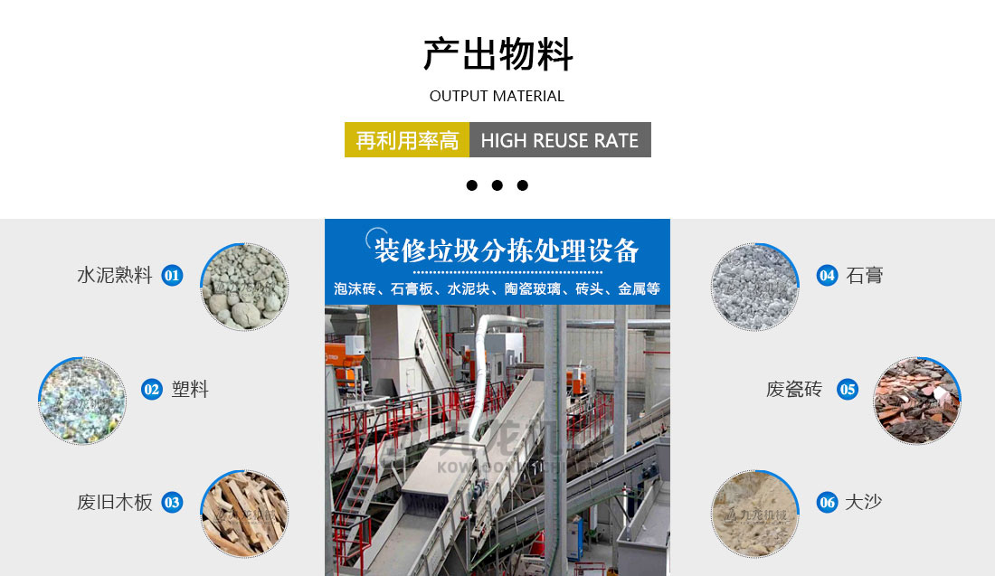 裝修垃圾分揀處理設備產出物料 裝修垃圾分揀處理設備產出物料